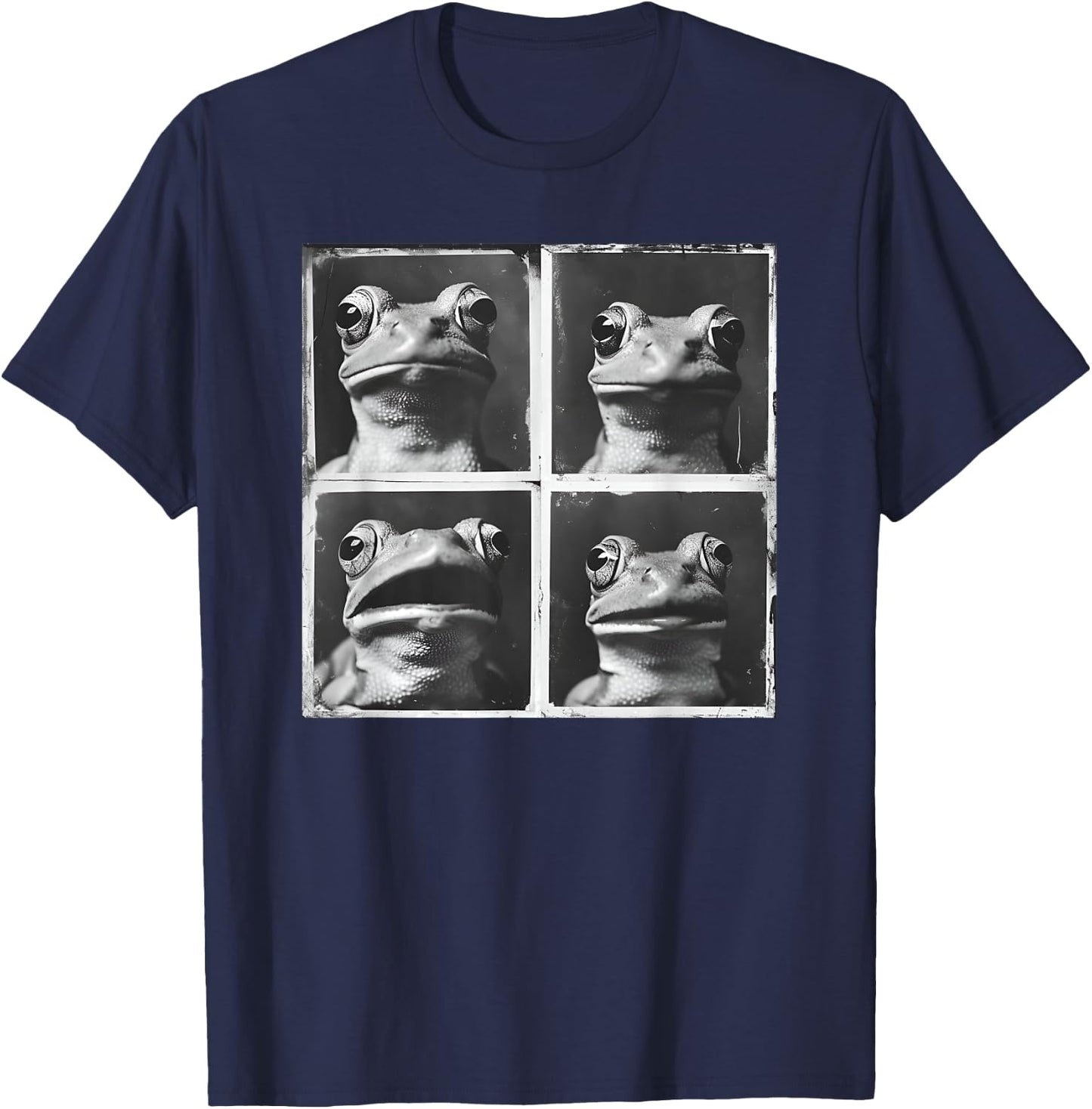 Funny Frog Face Love Frogs Toad Weird Frog Meme T-Shirt - T-Shirt | Navy