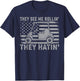 Funny Golfer Dad Husband US Flag They See Me Rolling T-Shirt - T-Shirt | Navy