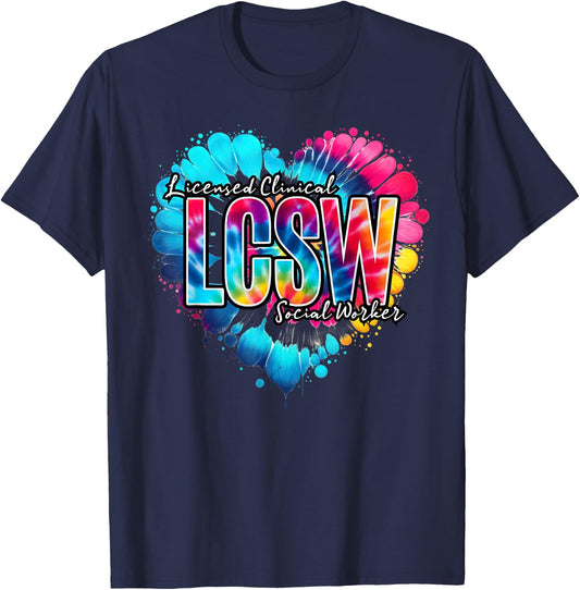 LCSW profession work Tie dye Licensed Clinical Social Worker T-Shirt - T-Shirt | Navy