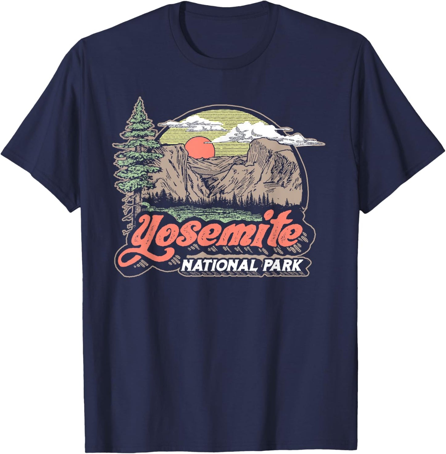 Vintage Yosemite National Park Retro Style Eighties 80s T-Shirt - T-Shirt | Navy