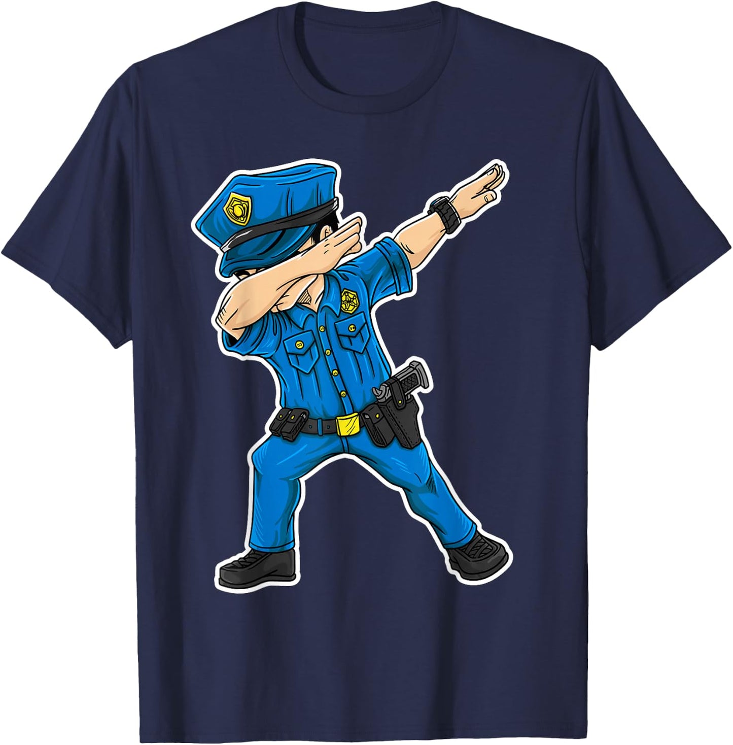 Dabbing Police Gift Funny Policeman Dab Dance T-Shirt - T-Shirt | Navy