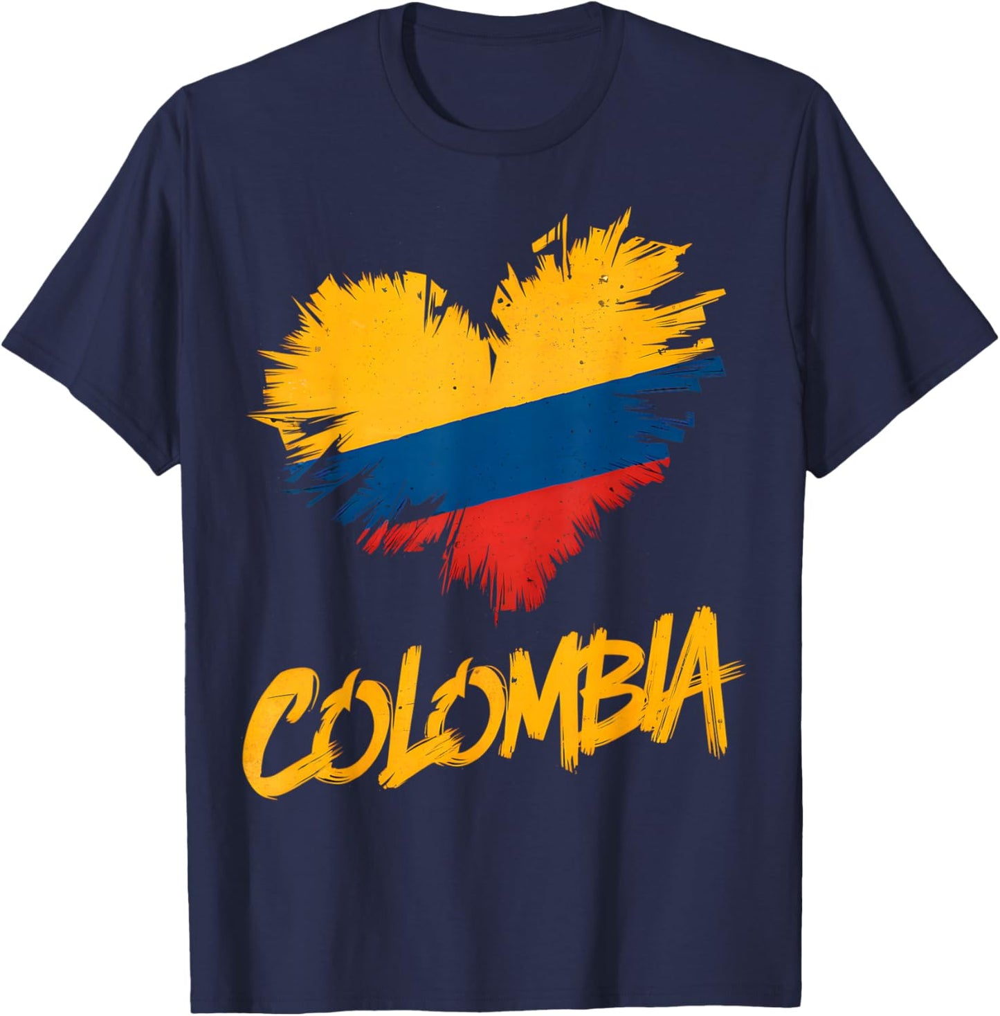 Colombia Heart Flag T-Shirt - T-Shirt | Navy