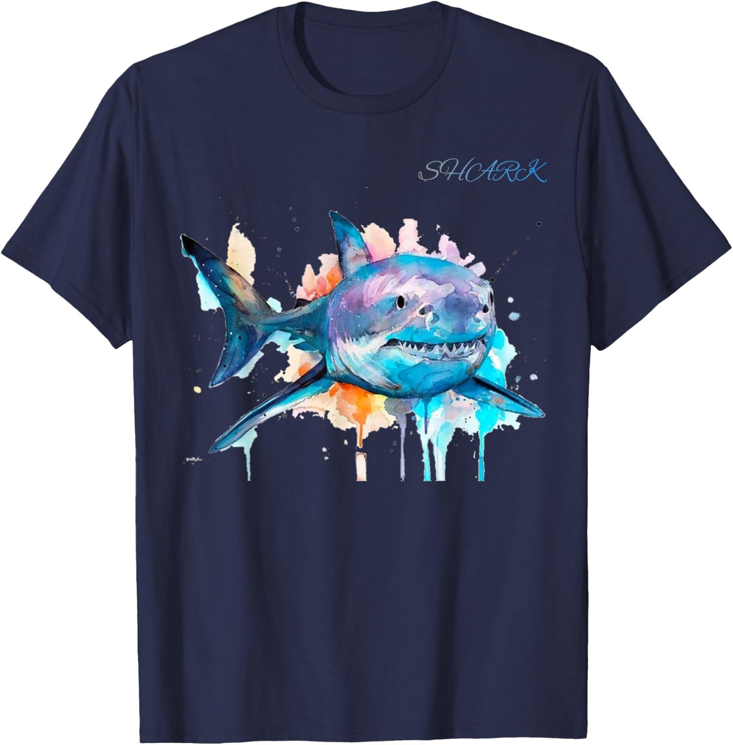 Types of Shark Megalodon Great White Nurse Shark T-Shirt - T-Shirt | Navy