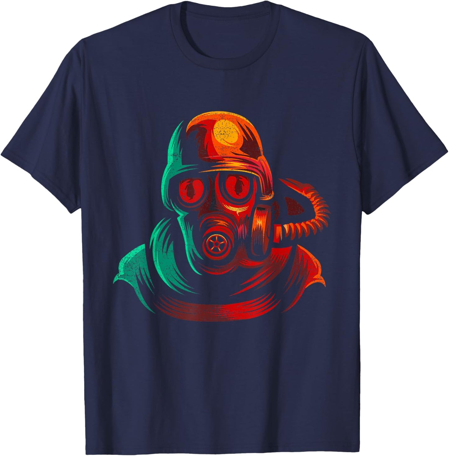 Military And Safety Gas Mask Virus Social Distancing T-Shirt - T-Shirt | Navy