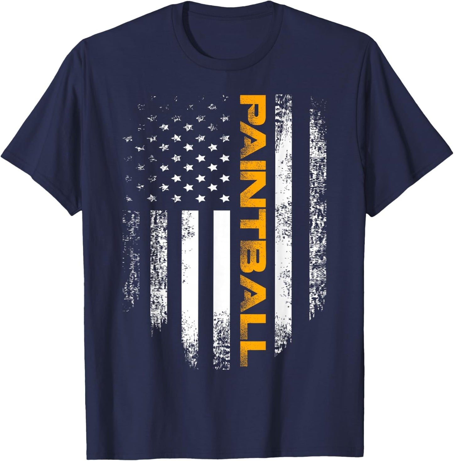 Vintage Paintball with American Flag for Sports Gift T-Shirt - T-Shirt | Navy