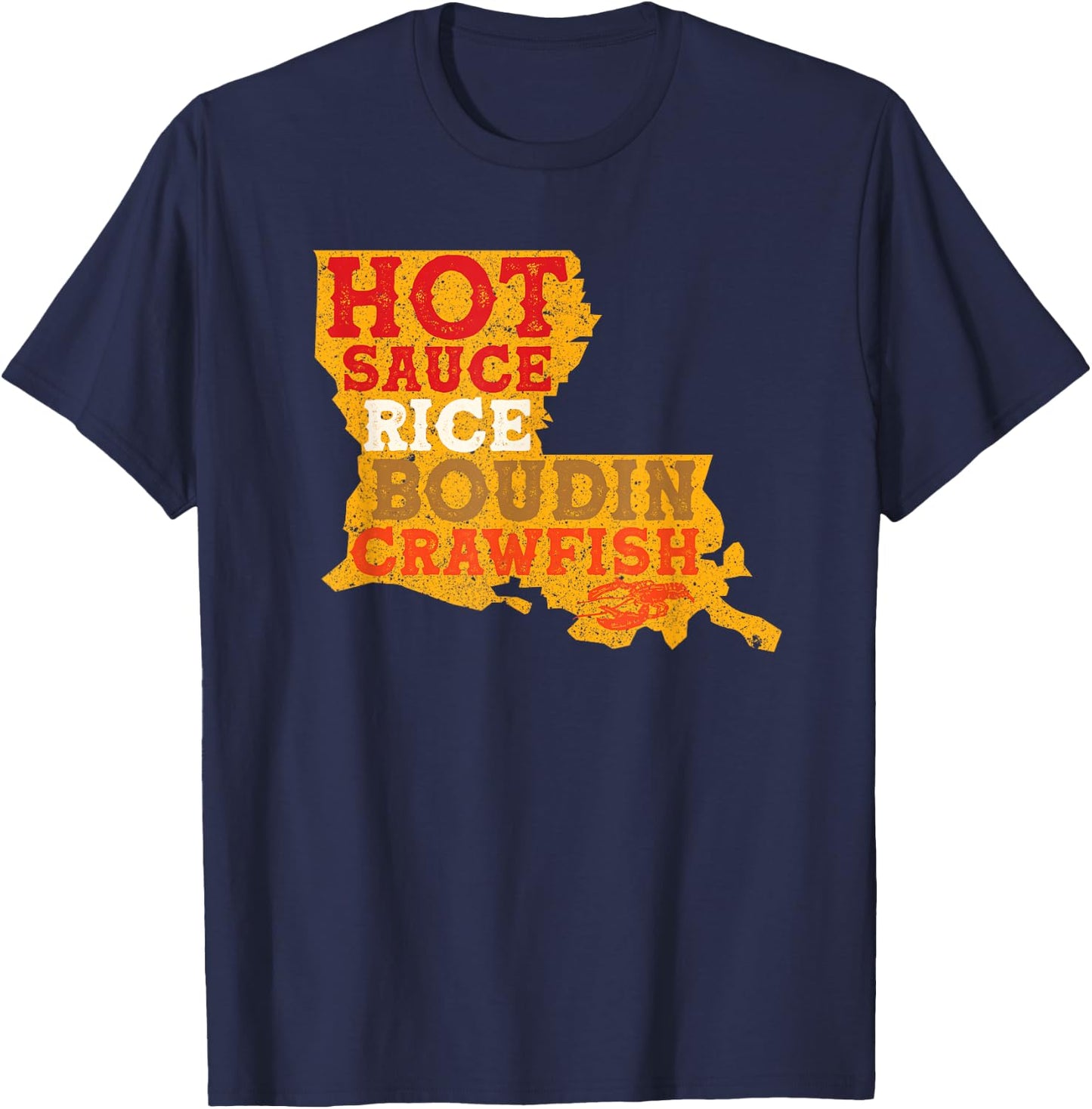 Crawfish Boil Retro Louisiana USA Cajun Seafood Festival T-Shirt - T-Shirt | Navy