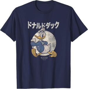 Disney Donald Duck Distressed Kanji Portrait T-Shirt - T-Shirt | Navy
