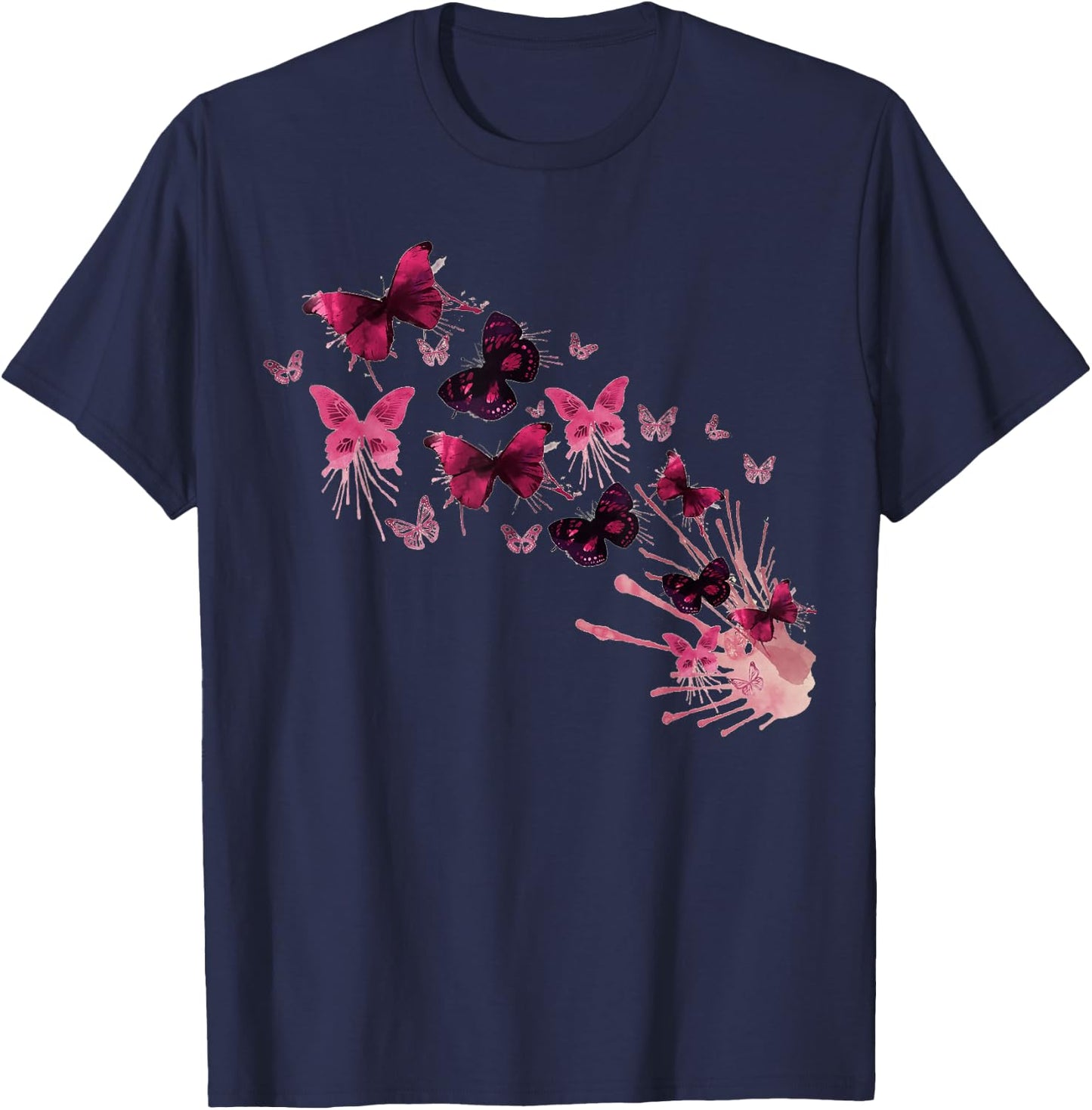 Vintage Butterflies Painted Collection for Butterfly Lovers T-Shirt - T-Shirt | Navy