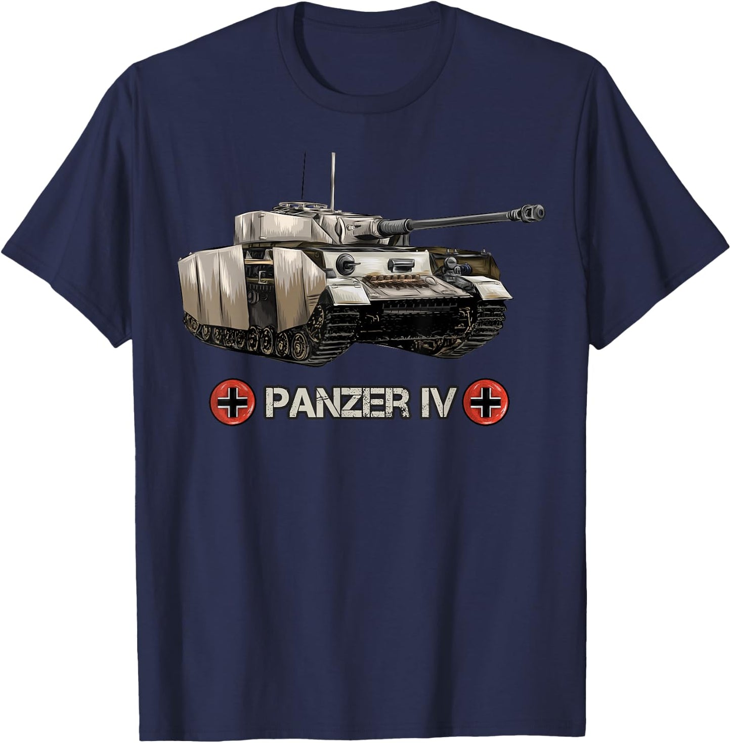 World War 2 German Tank Panzer IV (4) memorabilia T-Shirt - T-Shirt | Navy
