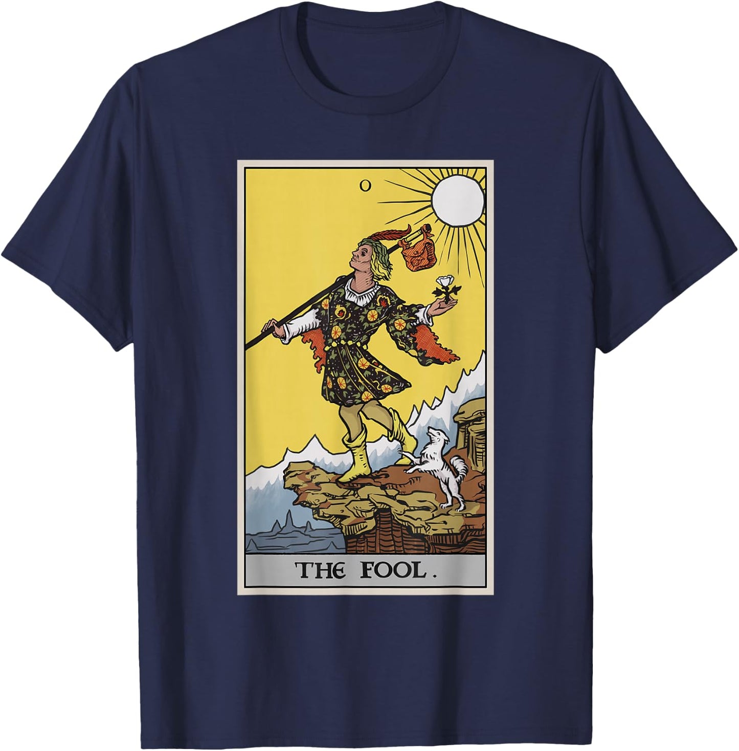 The Fool Tarot Card Pagan Witch Occult Fortune Divination T-Shirt - T-Shirt | Navy