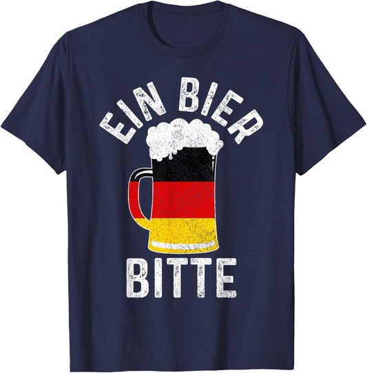Beer Germany Flag "Ein Bier Bitte Party Feiern Saufen T-Shirt - T-Shirt | Navy