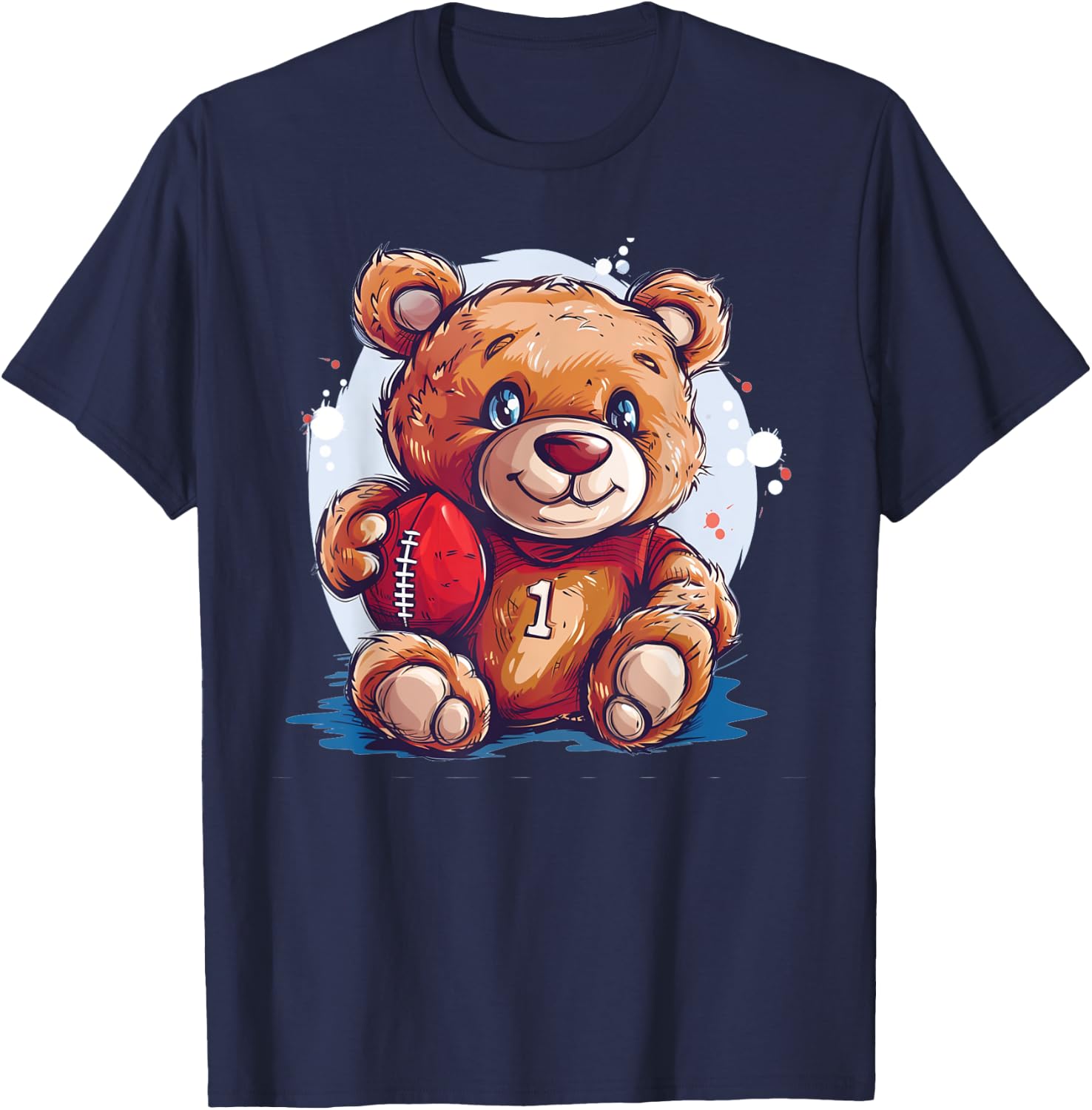 Happy sport Bear for Football Teddy fans T-Shirt - T-Shirt | Navy
