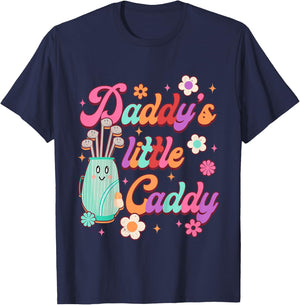 Golf Lover Golfing Baby Daddy & Me Daddy's A Little Caddy T-Shirt - T-Shirt | Navy
