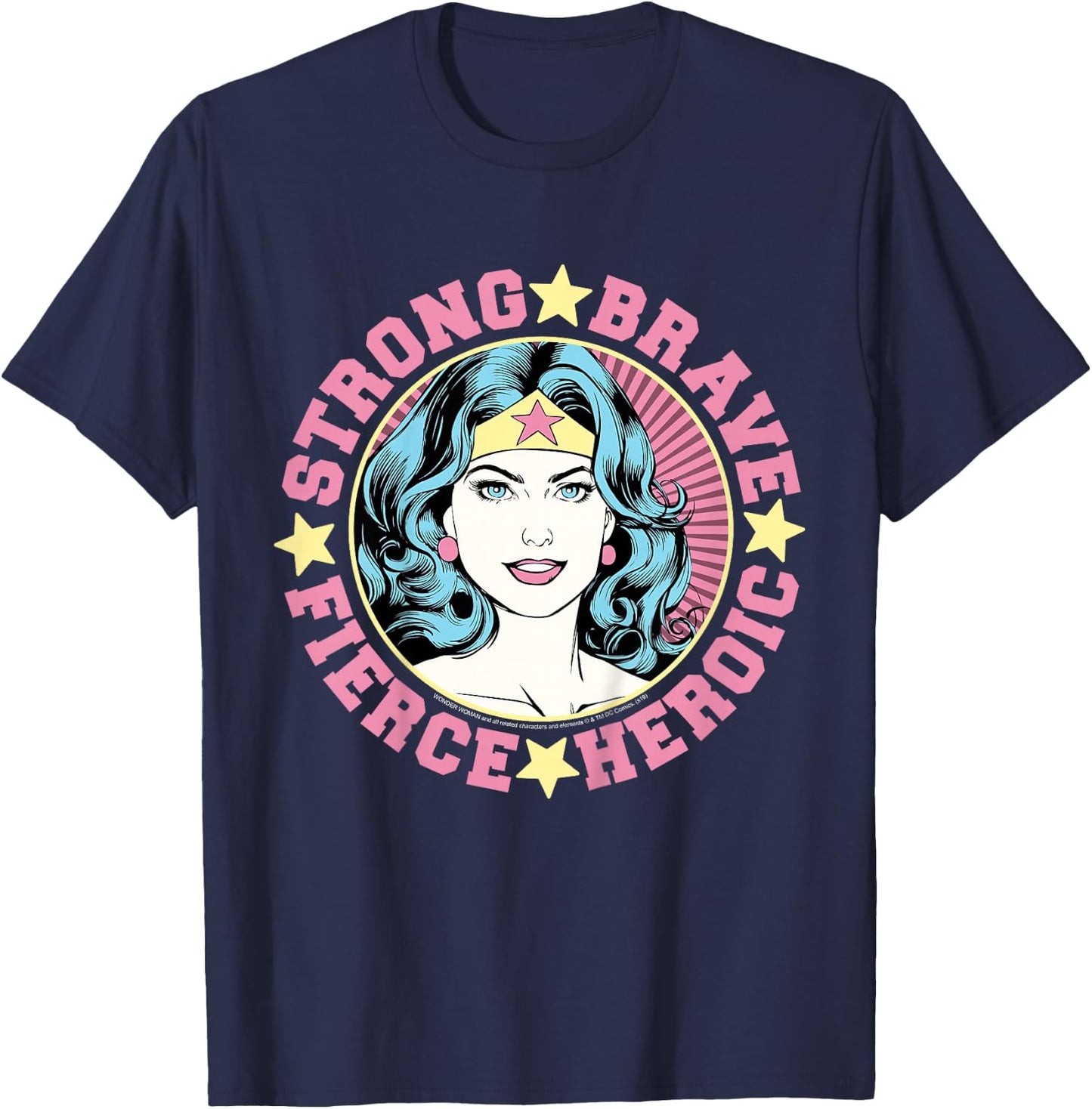 Kids DC Comics Wonder Woman Strong Brave Fierce Heroic T-Shirt - T-Shirt | Navy