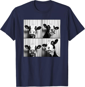 Cow Face Portrait Quirky Farmyard Farmer Funny Farm Animal T-Shirt - T-Shirt | Navy