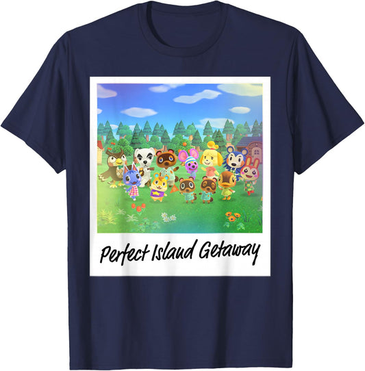 Animal Crossing: New Horizon Perfect Island Getaway Photo T-Shirt - T-Shirt | Navy
