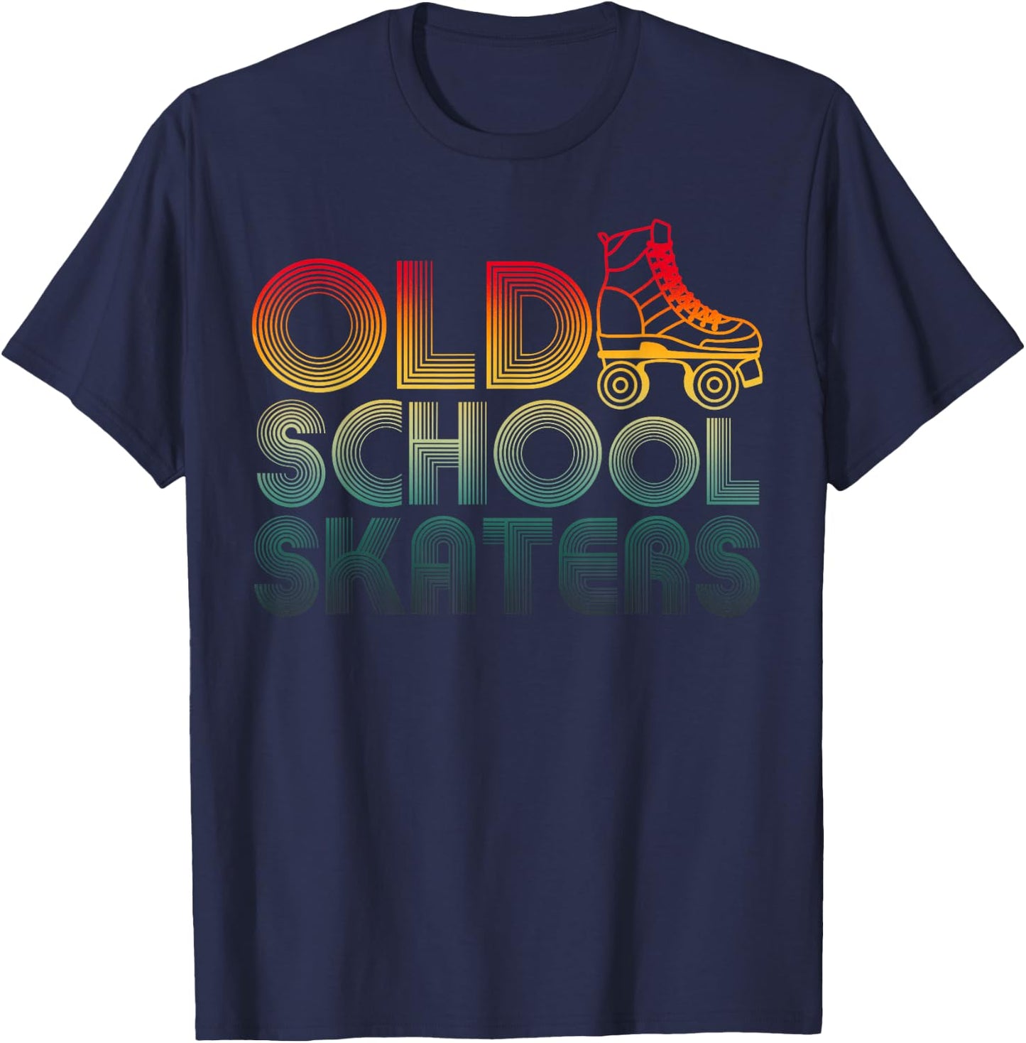 Roller Skates Old School Vintage Derby Funky 70’s Party T-Shirt - T-Shirt | Navy