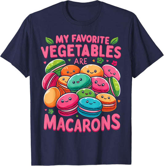 My Favorite Vegetables Are Macarons French Macaroon T-Shirt - T-Shirt | Navy