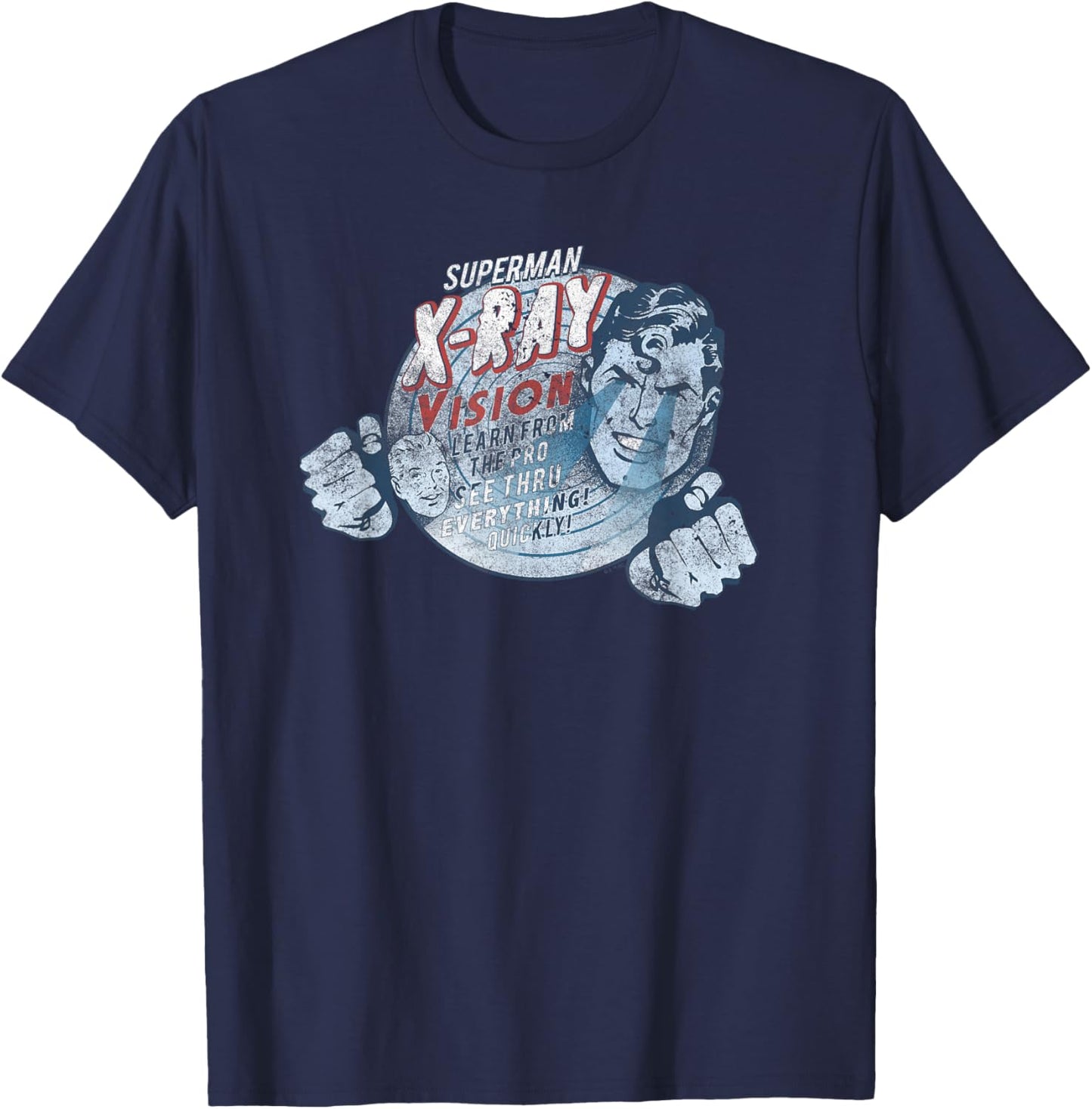 Superman Vintage X-Ray Vision T-Shirt - T-Shirt | Navy