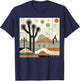 Joshua Tree National Park Line Art Vintage Hiking Camping T-Shirt - T-Shirt | Navy