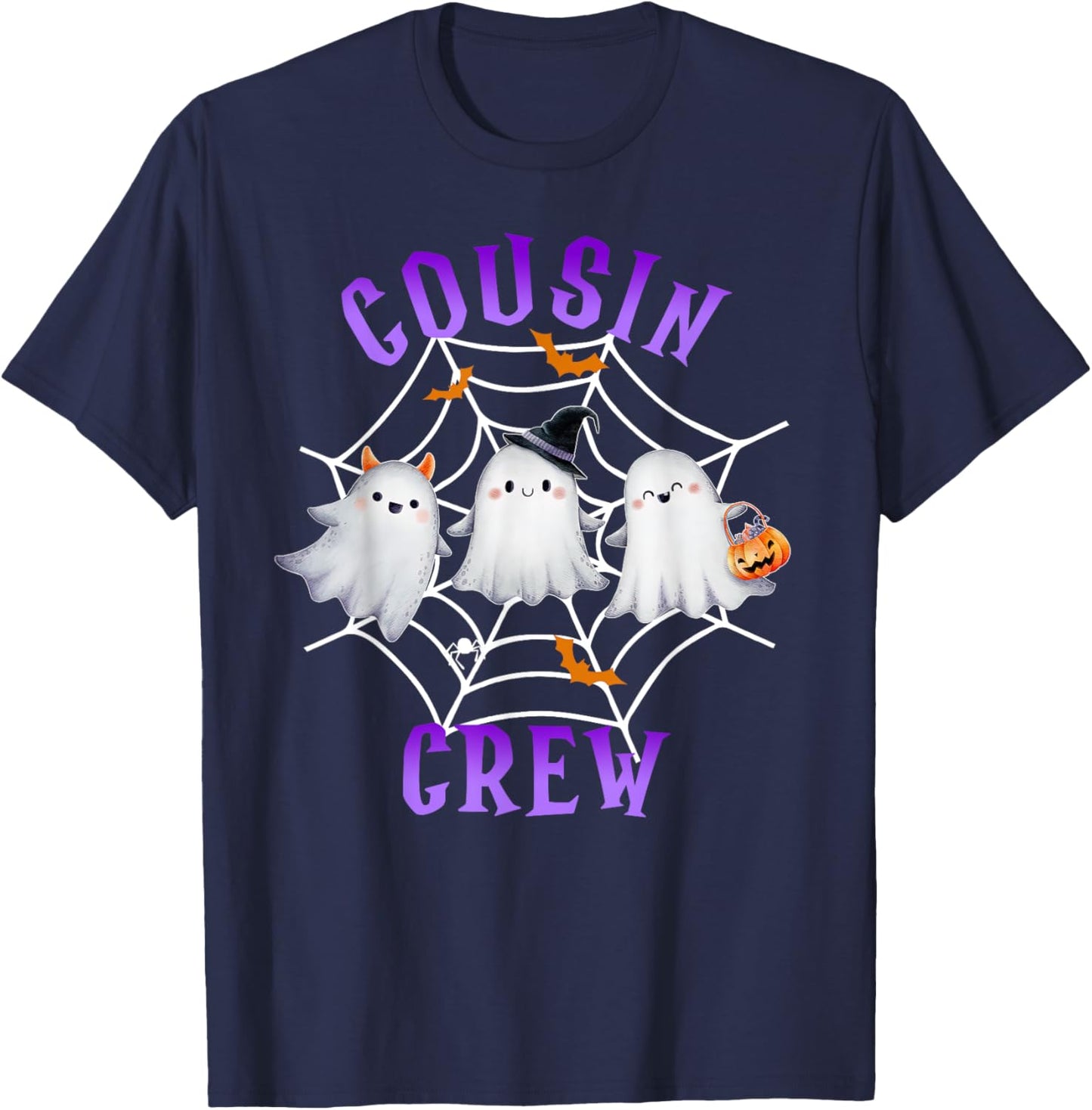 Cousin Crew Halloween, Cousin Matching, Halloween Matching T-Shirt - T-Shirt | Navy