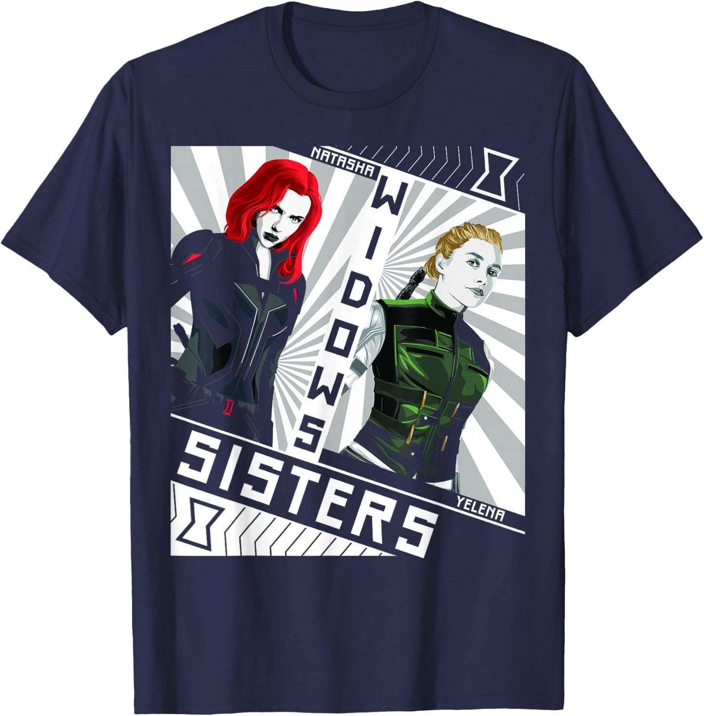 Marvel Black Widow Natasha Yelena Widows Sisters T-Shirt - T-Shirt | Navy