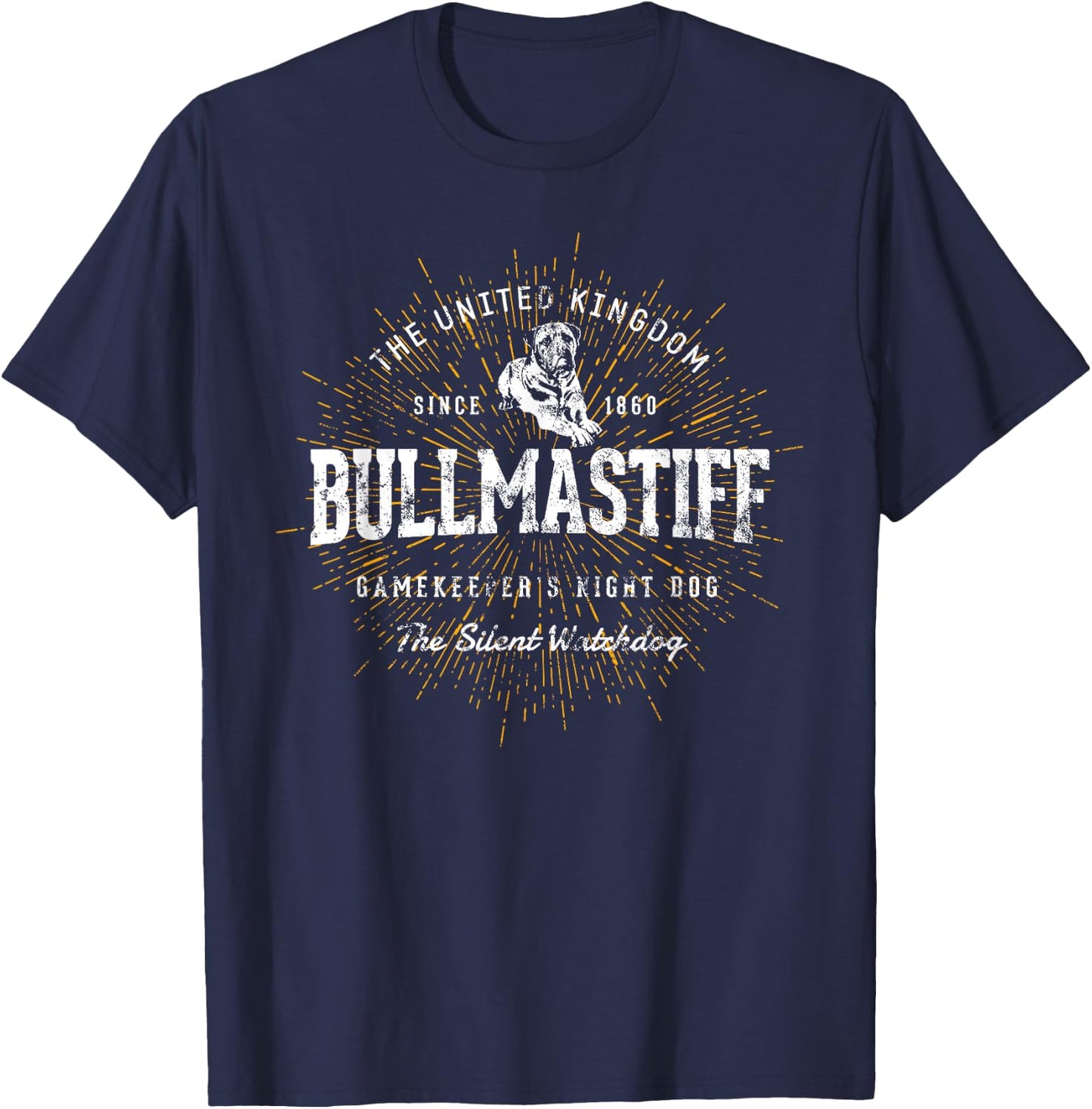 Vintage Style Retro Bullmastiff T-Shirt - T-Shirt | Navy