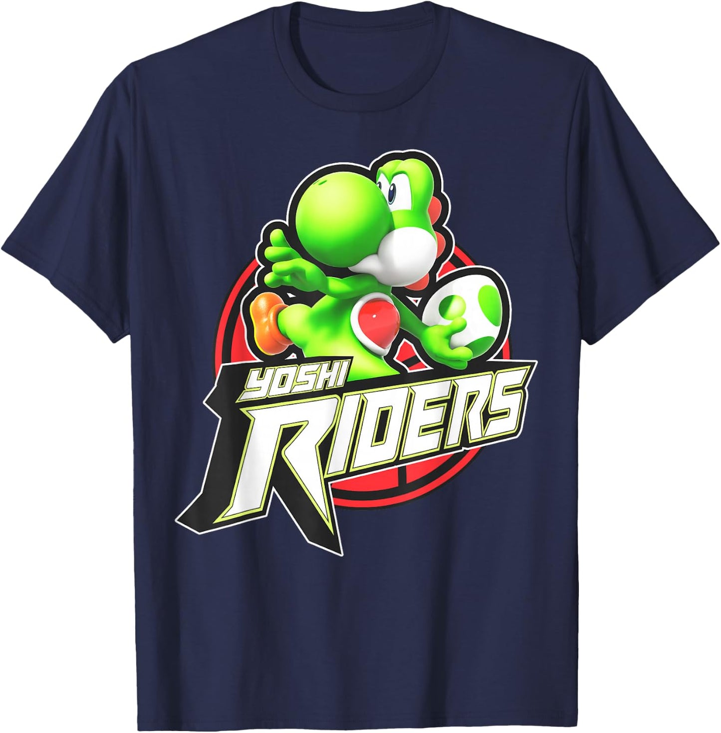Super Mario Yoshi Riders Logo T-Shirt - T-Shirt | Navy