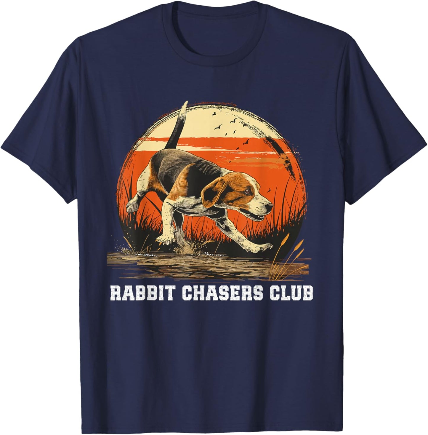 Dog Hunter Rabbit Chasers Club Beagle Hunting T-Shirt - T-Shirt | Navy