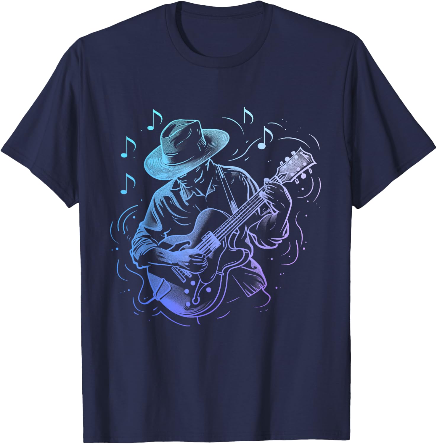 Guitar Player Jazz Blues Music Blues Musician Guitarist T-Shirt - T-Shirt | Navy
