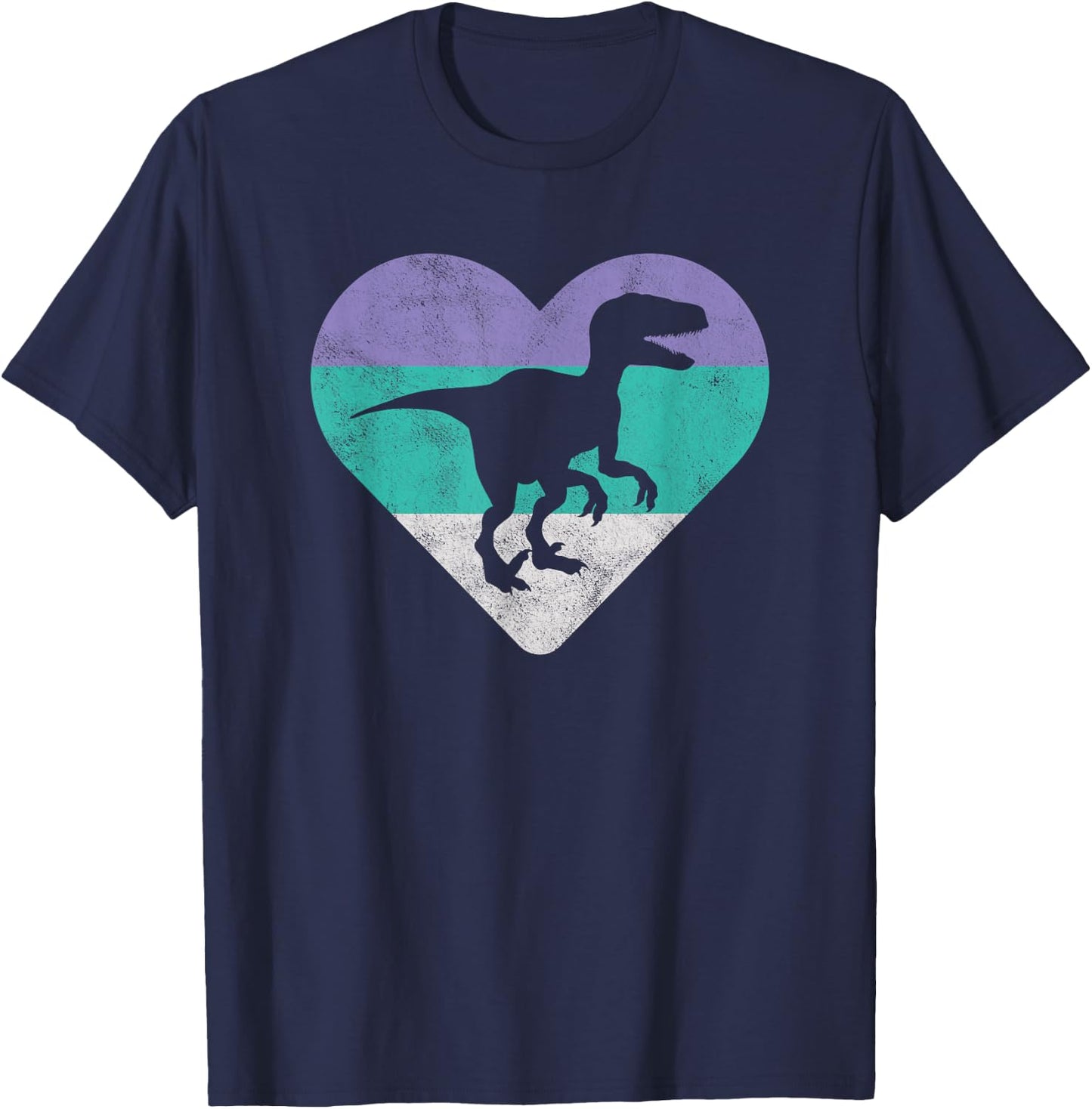 Velociraptor Retro Dinosaur Gift or Girls T-Shirt - T-Shirt | Navy