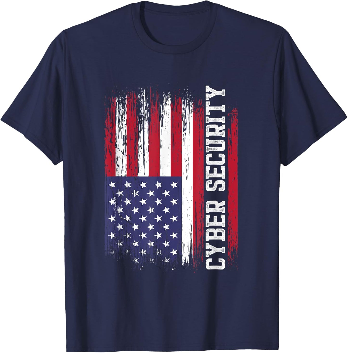 Cybersecurity IT Analyst US Flag Certified Tech Security T-Shirt - T-Shirt | Navy