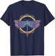 Meditation Mandala Dragonfly Esoteric Yoga Design T-Shirt - T-Shirt | Navy