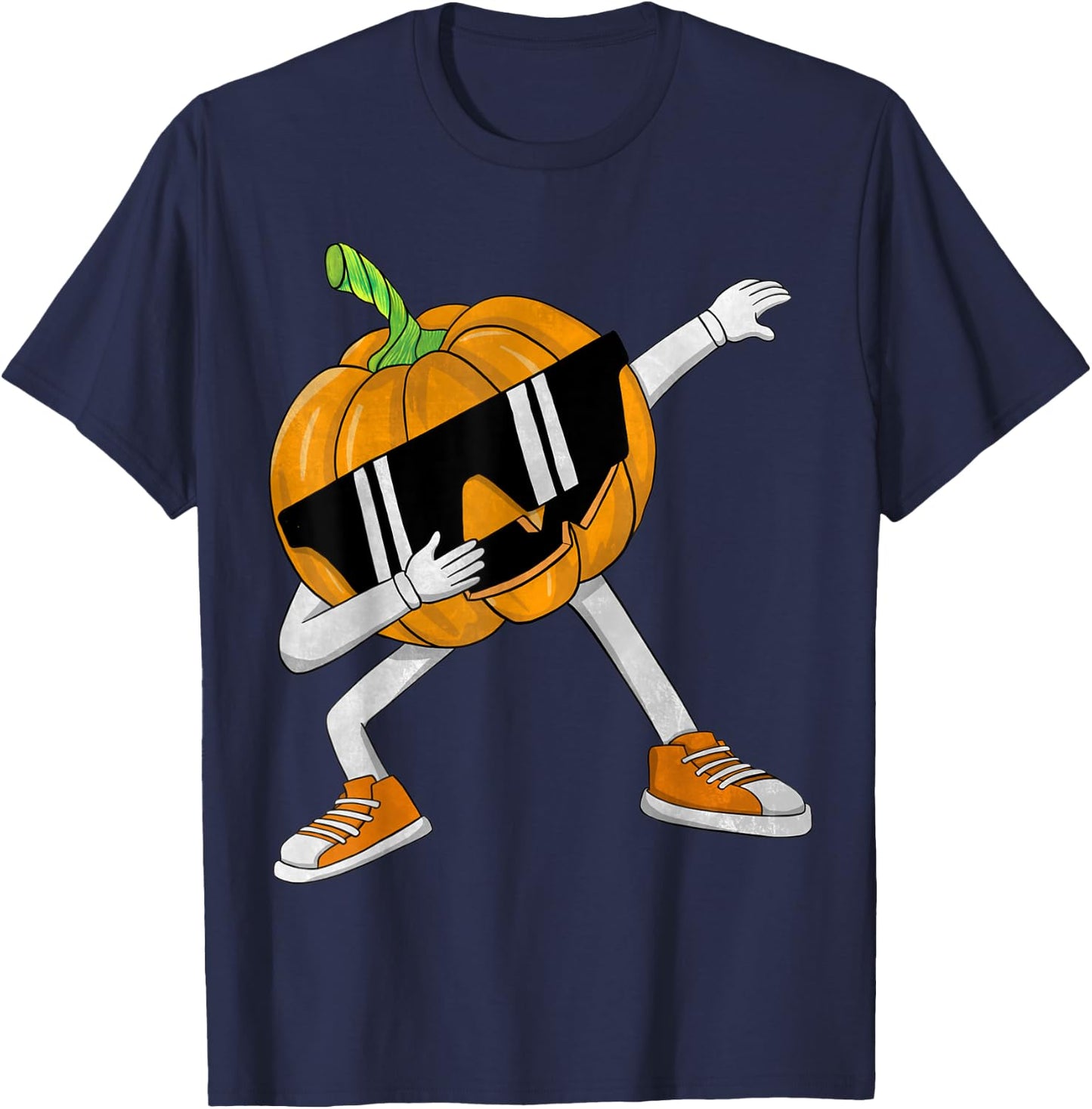 Dabbing Jack O Lantern Halloween Funny Boys Girls Kids Dab T-Shirt - T-Shirt | Navy
