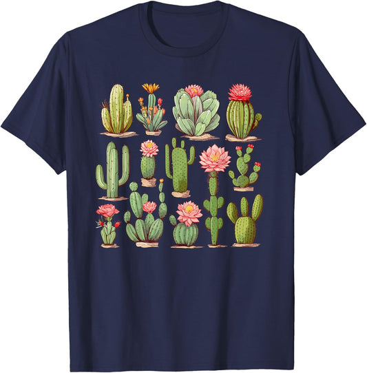 Cactus Lover Gardener Serape Cactus Women T-Shirt - T-Shirt | Navy