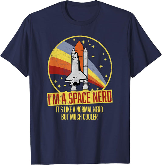 Vintage Space Shuttle - Science Fiction Geek - Space Nerd T-Shirt - T-Shirt | Navy