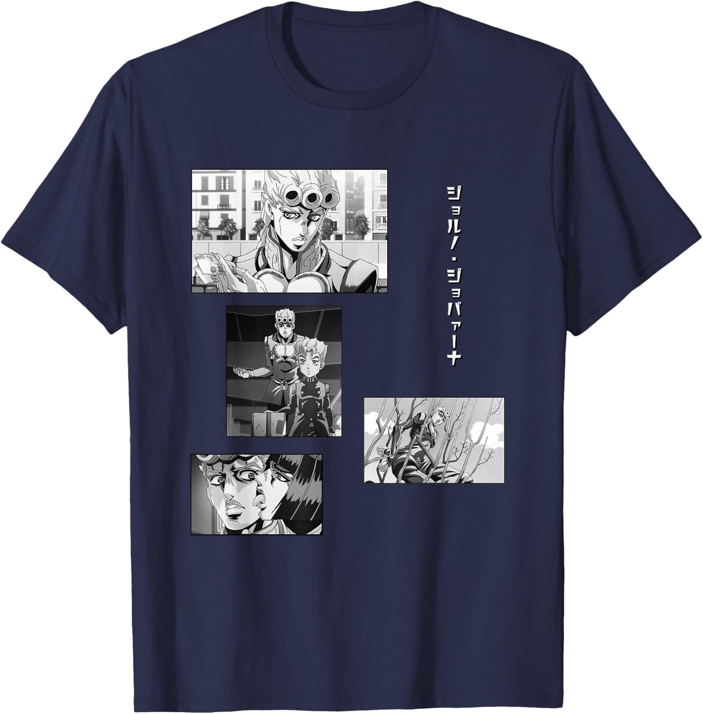 JoJo's Bizarre Adventure Giorno Collage Anime T-Shirt - T-Shirt | Navy