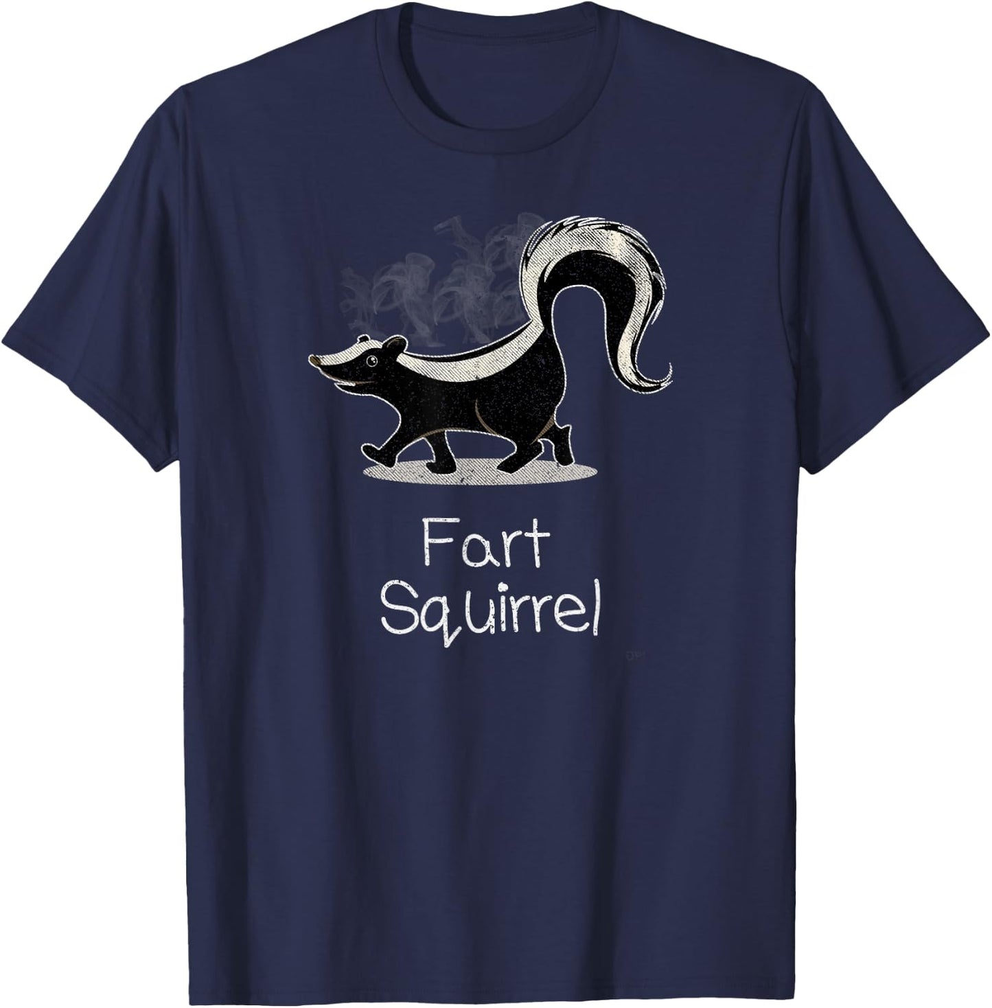 Skunk Design Funny Wrong Animal Name Skunk Fart Squirrel T-Shirt - T-Shirt | Navy