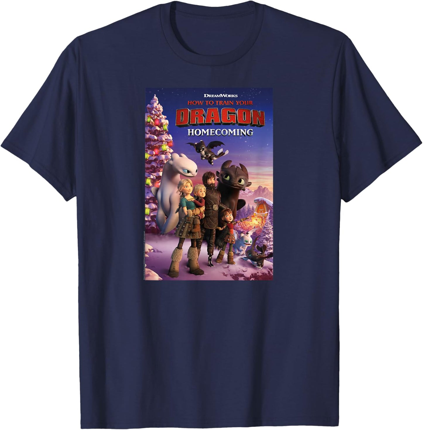 How to Train Your Dragon 3 Homecoming Poster T-Shirt - T-Shirt | Navy