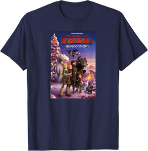 How to Train Your Dragon 3 Homecoming Poster T-Shirt - T-Shirt | Navy