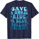 Retro Groovy Save A Horse Ride A Blue Collar Man T-Shirt - T-Shirt | Navy