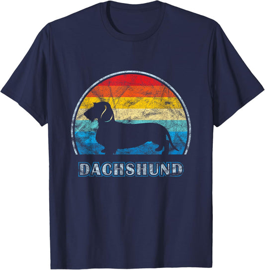 Wirehaired Dachshund Vintage Design Dog T-Shirt - T-Shirt | Navy