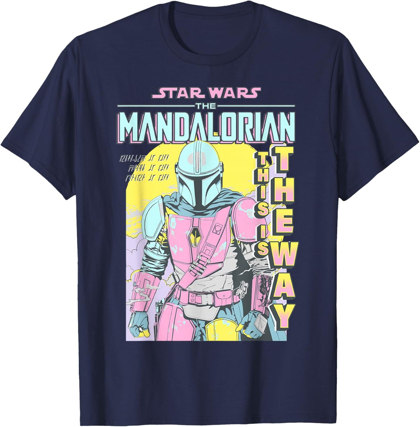 Star Wars: The Mandalorian This Is The Way Neon Comic T-Shirt - T-Shirt | Navy