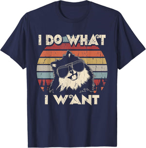 I do what I want funny Pomeranian Vintage Retro T-Shirt - T-Shirt | Navy