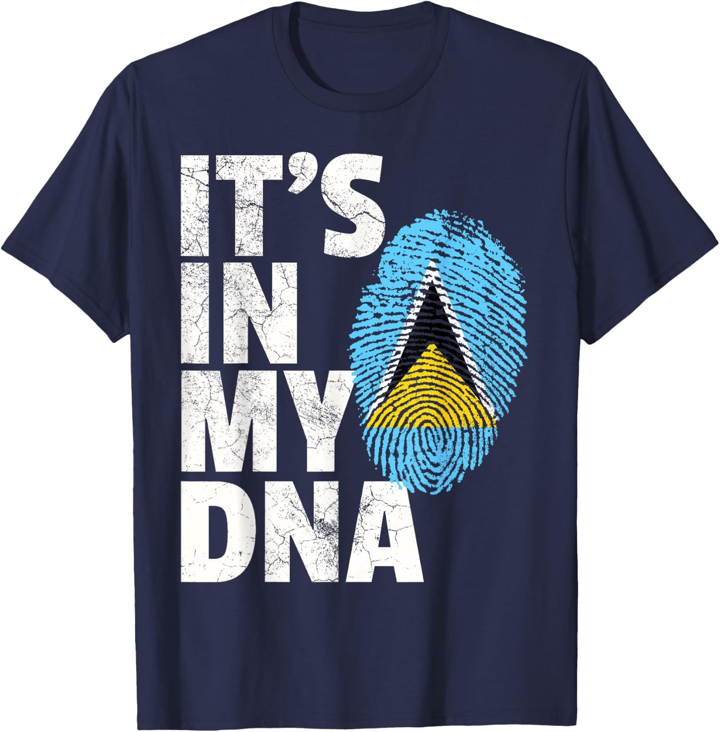 IT'S IN MY DNA St. Saint Lucia Flag Pride National Country T-Shirt - T-Shirt | Navy