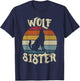 Wolf Sister Wolves Lover Vintage Funny Cute Pet T-Shirt - T-Shirt | Navy