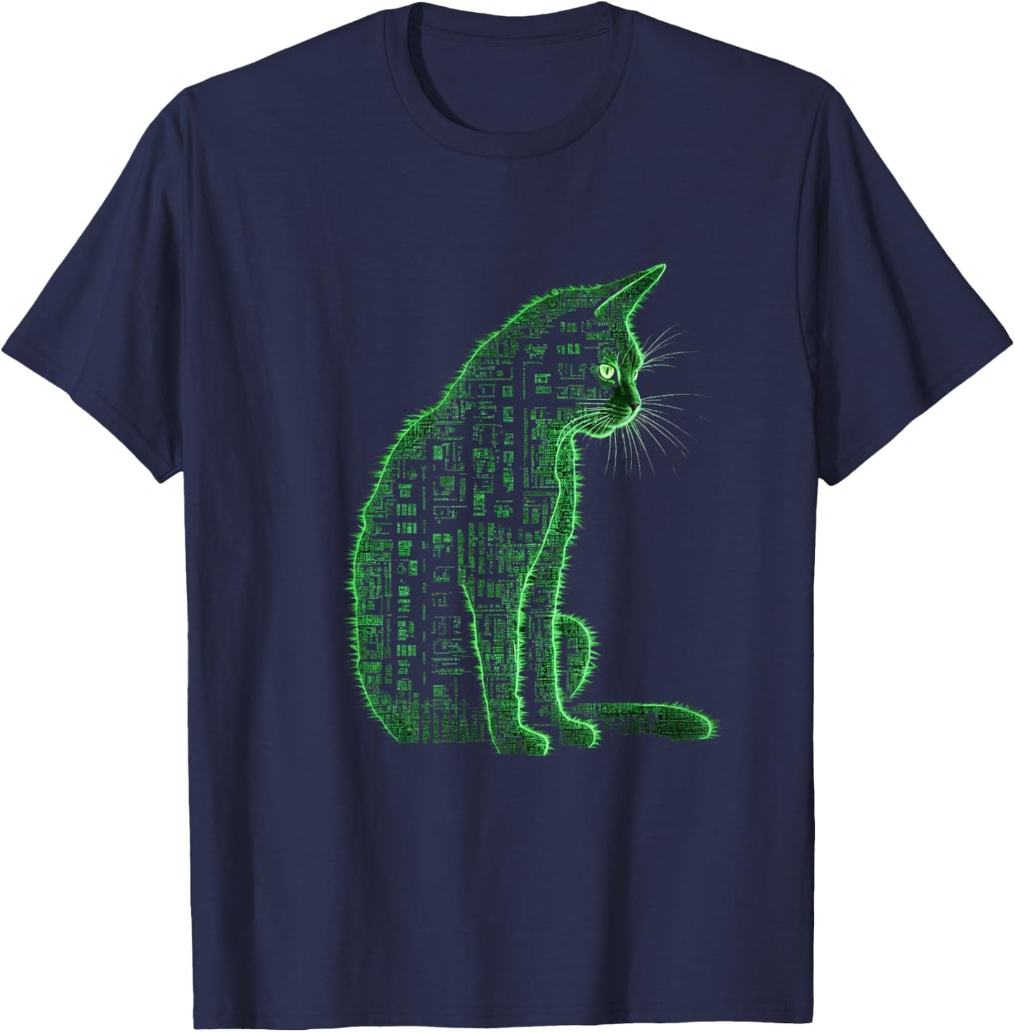 Matrix Cat Art T-Shirt - T-Shirt | Navy