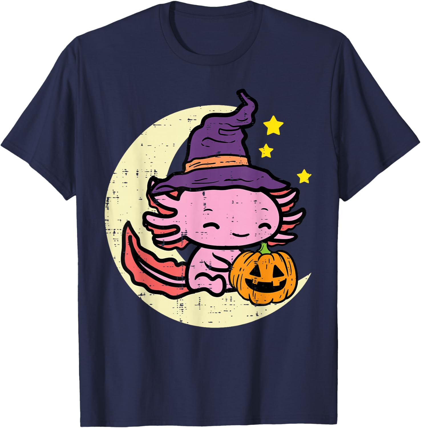 Halloween Axolotl Cute Fall Costume Girls Kids Toddler Women T-Shirt - T-Shirt | Navy