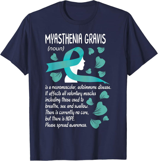 MG Awareness Myasthenia Gravis Neuromuscular Disease Family T-Shirt - T-Shirt | Navy