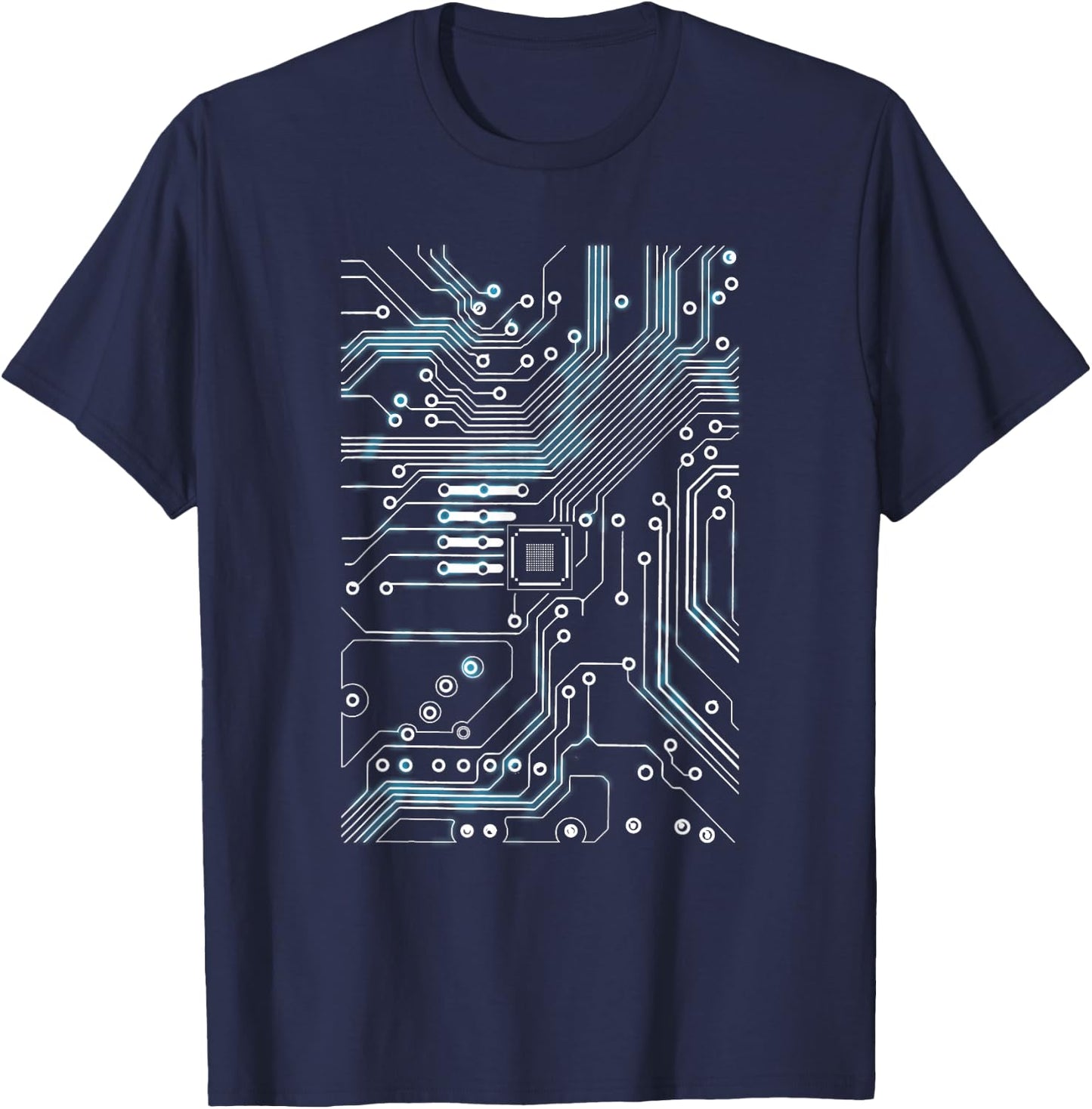 Chip Printed Circuit Cool Computer Techy Nerd Engineer T-Shirt - T-Shirt | Navy